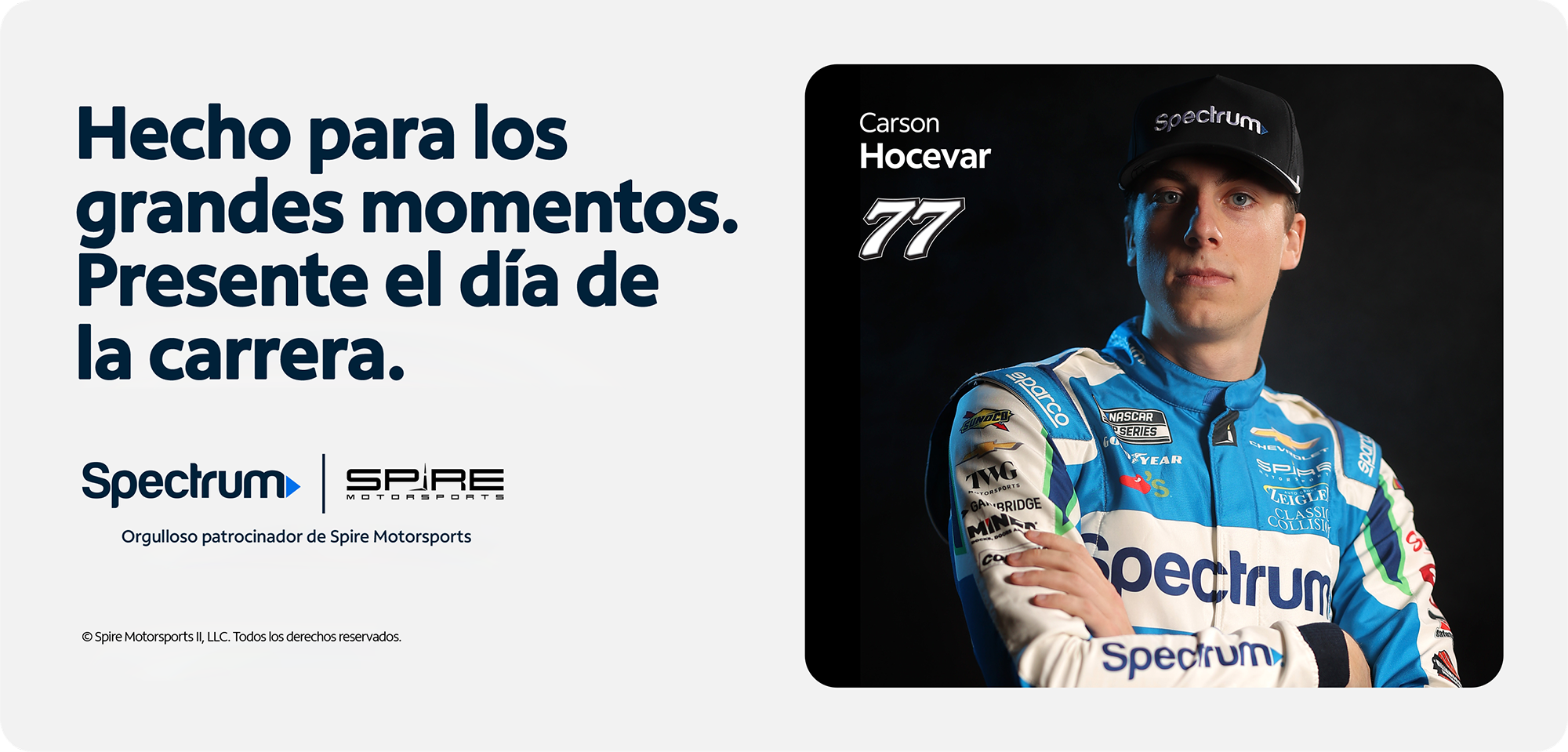 Nascar race banner that will be displayed on different store and city pages for periods of time