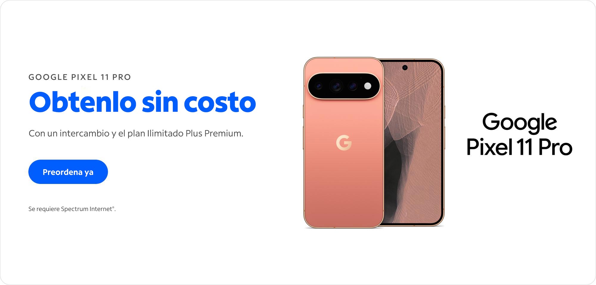 Google Pixel 11 Pro Banner and Device Card